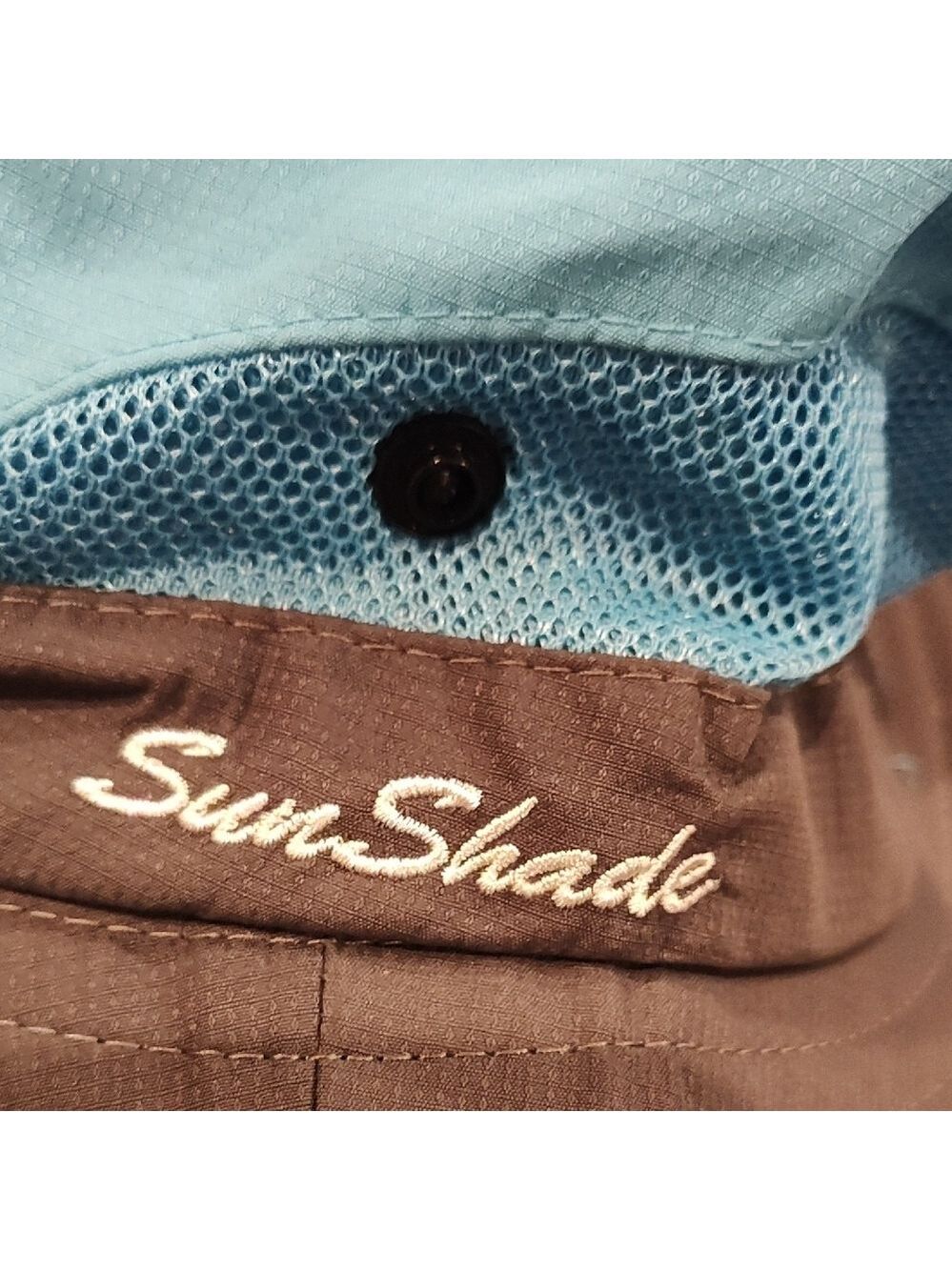 Blue and Gray Wide Brim Sun Bucket Hat - Picture 2 of 5